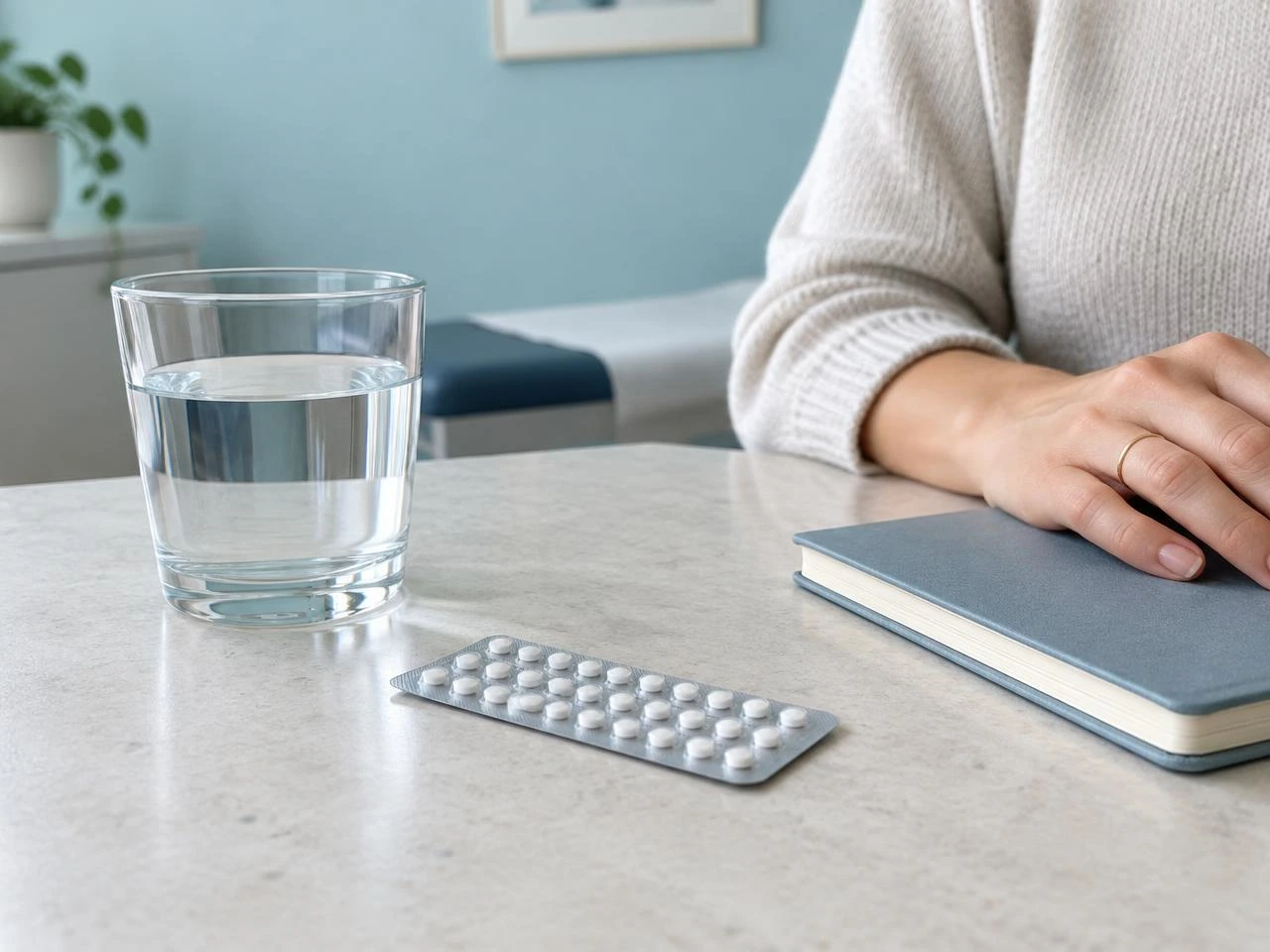Tabletten und Notizen zur Verhütungsberatung